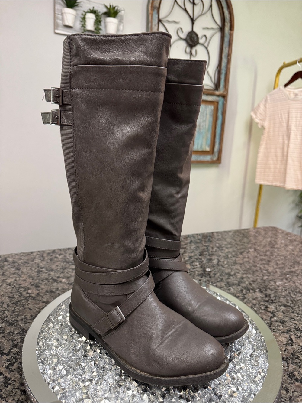 torrid tall gray straps and Buckle Riding Boots 8W - Picture 6 of 16